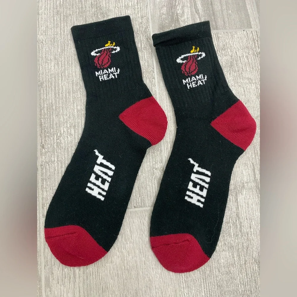 Miami Heat For Bare Feet NBA MVP crew socks basketball. NWOT